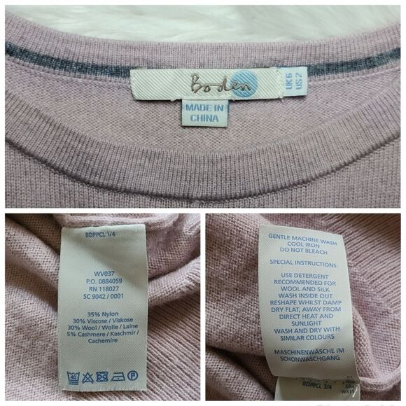 EUC|Boden Lavender Wool Blend Sweater, 2 - Picture 4 of 4
